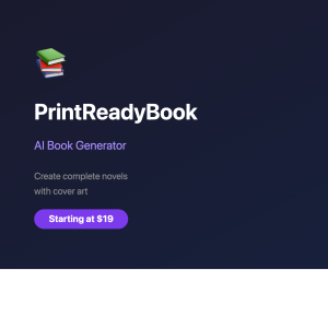 PrintReadyBook: AI tool that generates print-ready books with cover art